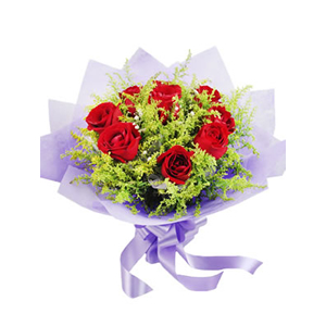 鲜花/生日礼物:9支红玫瑰
包 装:紫色棉纸圆形精美包装

