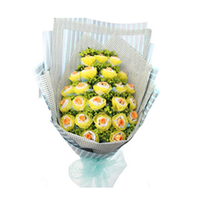 鲜花/温暖的祝福: 21枝深香槟色玫瑰，双层独立包装。（购买前请提