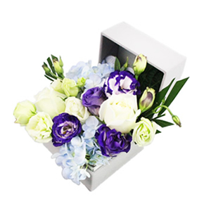 鲜花/只牵你的手:3枝白玫瑰
包 装:高档钻石绒银灰色方形礼盒包装。