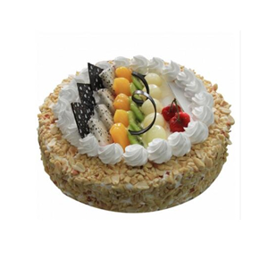 蛋糕/细细的爱:圆形鲜奶水果蛋糕，时令水果装饰,花生碎铺面
包 装