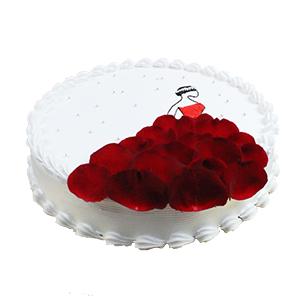 蛋糕/我的女王:圆形鲜奶蛋糕，新鲜玫瑰花瓣艺术装饰。
包 装:购买