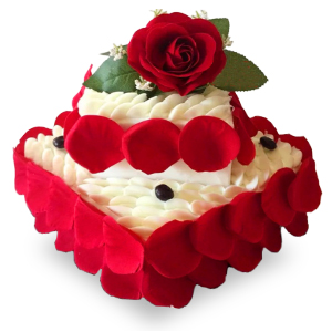 蛋糕/甜蜜的爱:优质奶油、鸡蛋牛奶蛋糕胚、玫瑰花瓣装饰
包 装:高